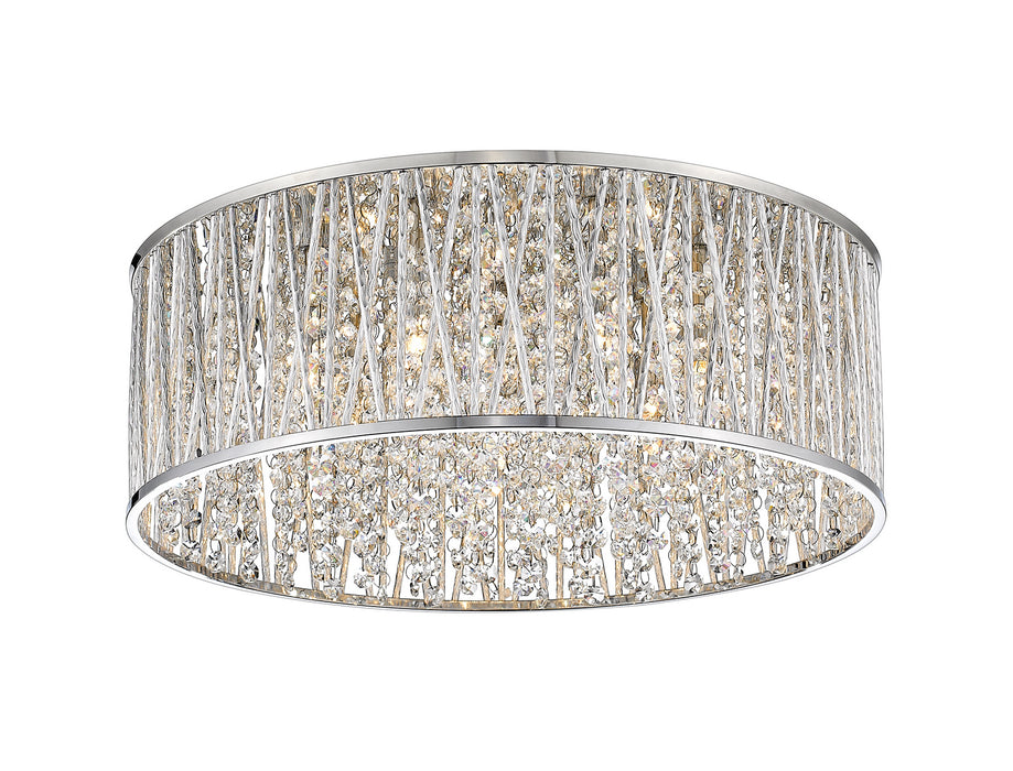 Z-Lite 872CH-RF18 Seven Light Flush Mount, Chrome