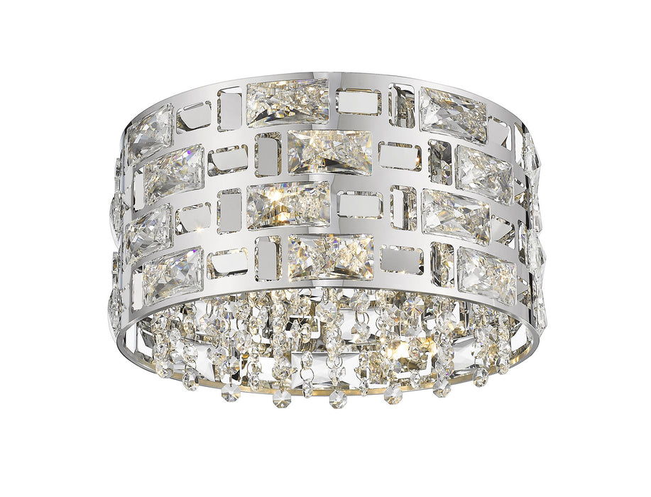 Z-Lite 912F12-CH Four Light Flush Mount, Chrome