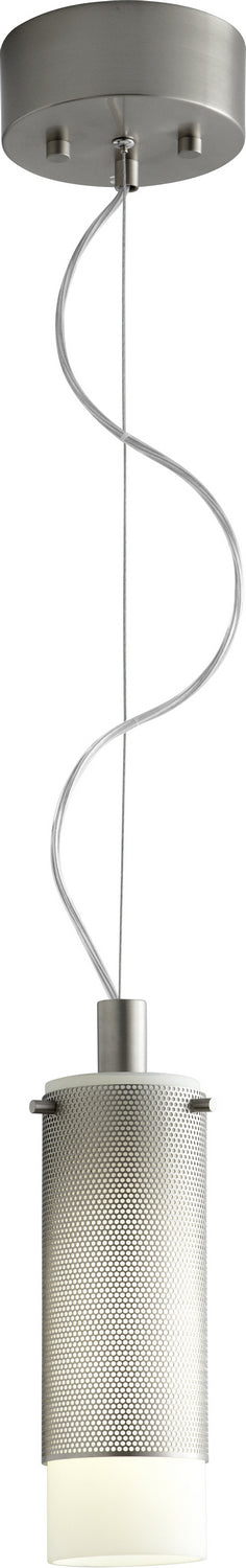 Quorum 2-6107-24 One Light Pendant, Satin Nickel