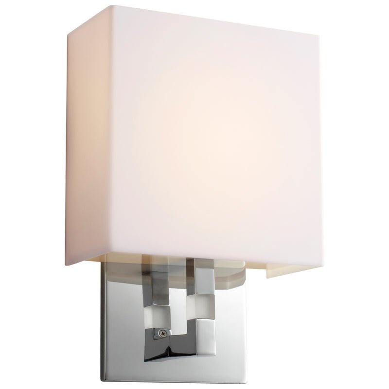 Quorum 3-521-14 LED Wall Sconce, Polished Chrome|Matte White Acrylic