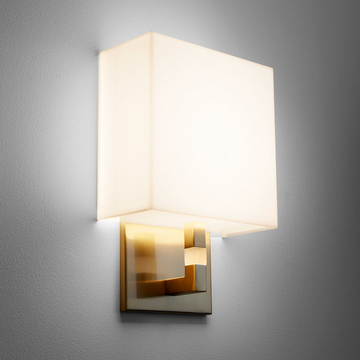 Oxygen 3-521-40 LED Wall Sconce, Aged Brass W/ Matte White Acrylic