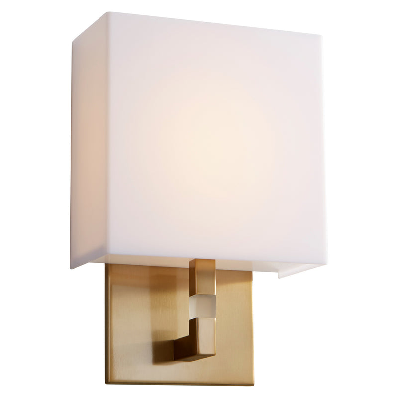 Quorum 3-521-40 LED Wall Sconce, Aged Brass|Matte White Acrylic