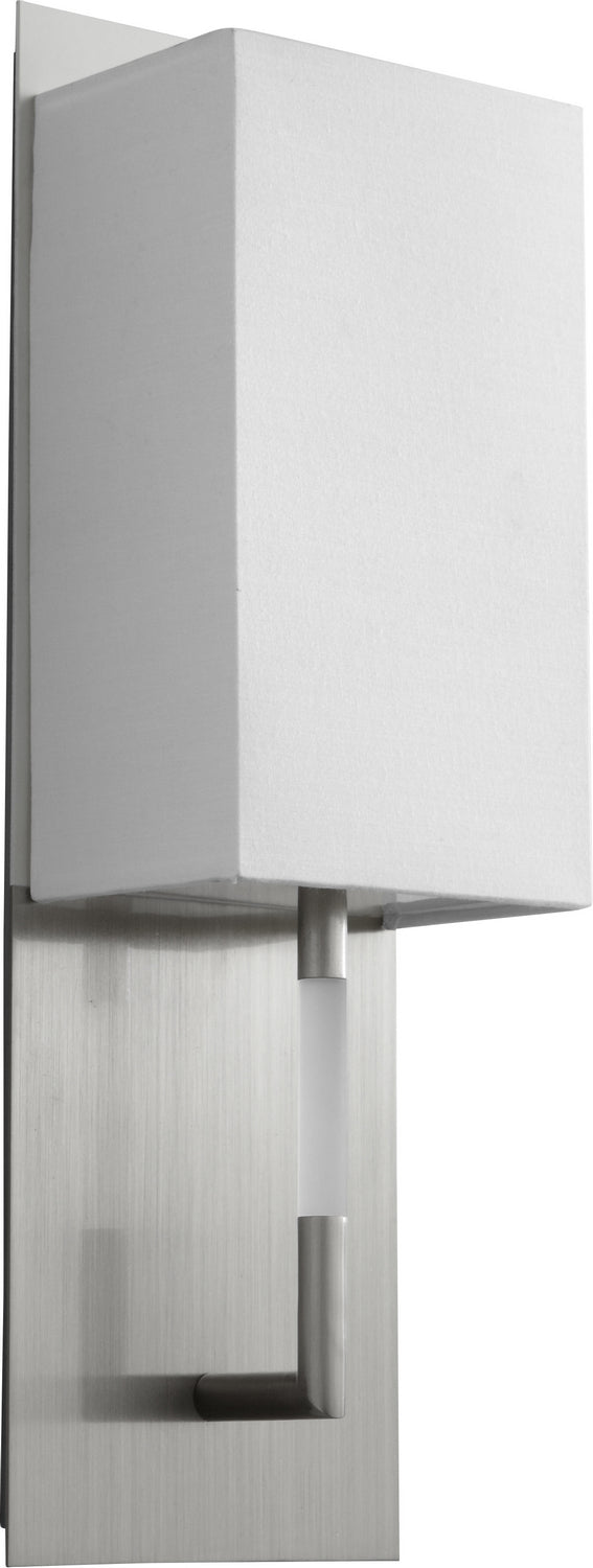 Quorum 3-564-124 LED Wall Sconce, Satin Nickel|White Linen