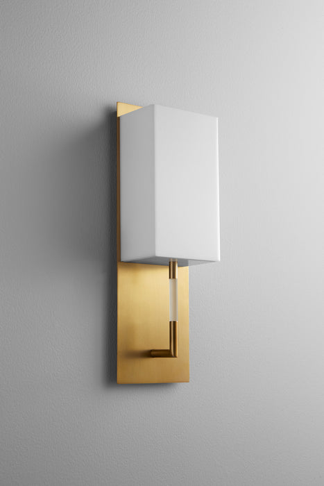 Oxygen 3-564-240 LED Wall Sconce, Aged Brass W/ Matte White Acrylic