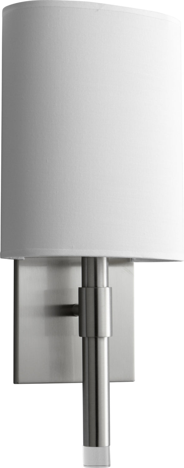 Quorum 3-587-124 LED Wall Sconce, Satin Nickel|White Linen