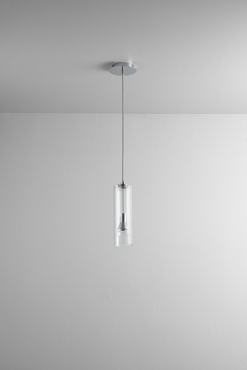 Quorum 3-609-14 LED Pendant, Polished Chrome|Clear Clear