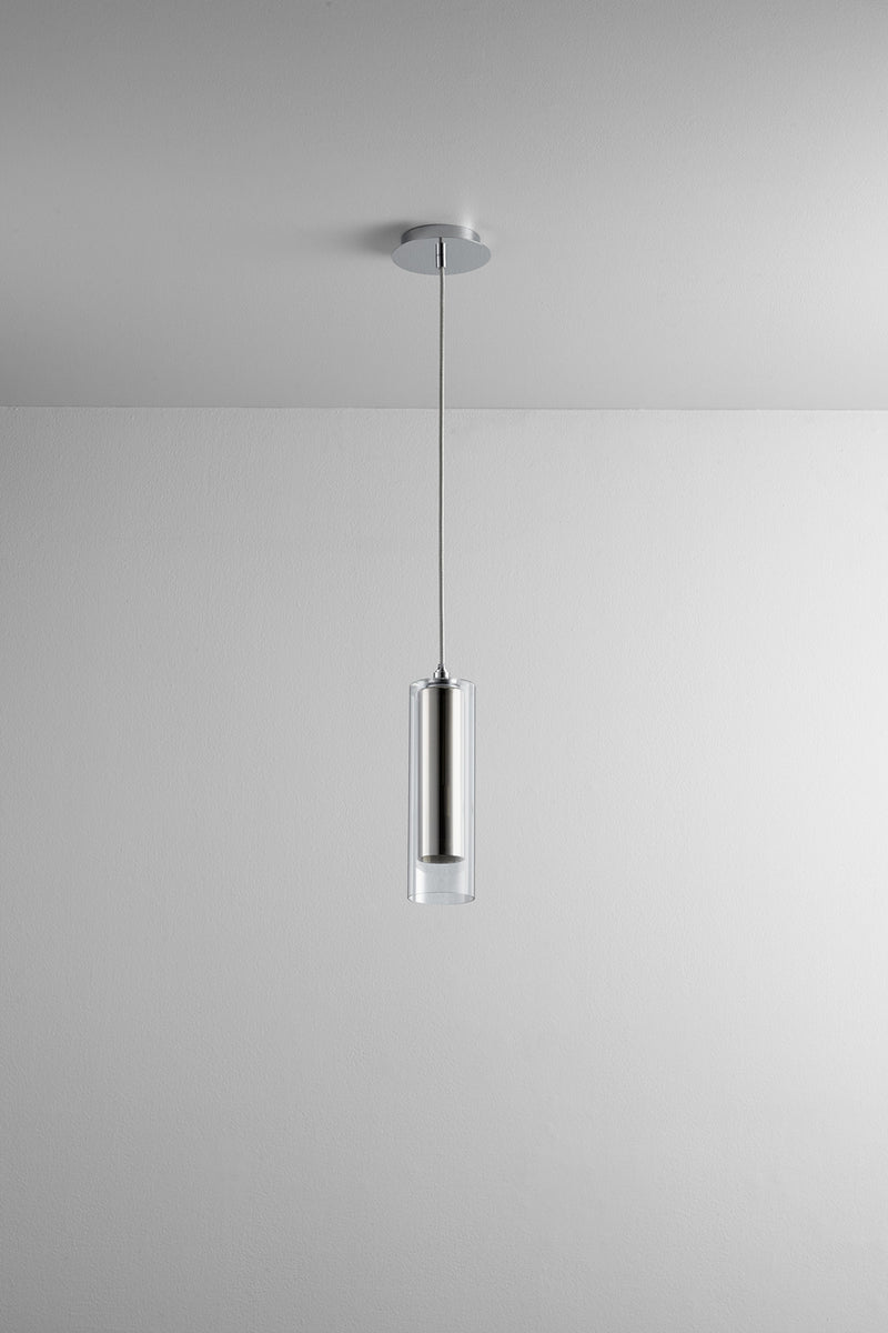 Quorum 3-609-1414 LED Pendant, Polished Chrome|Mirror Glass