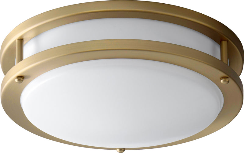 Quorum 3-618-40 LED Ceiling Mount, Aged Brass