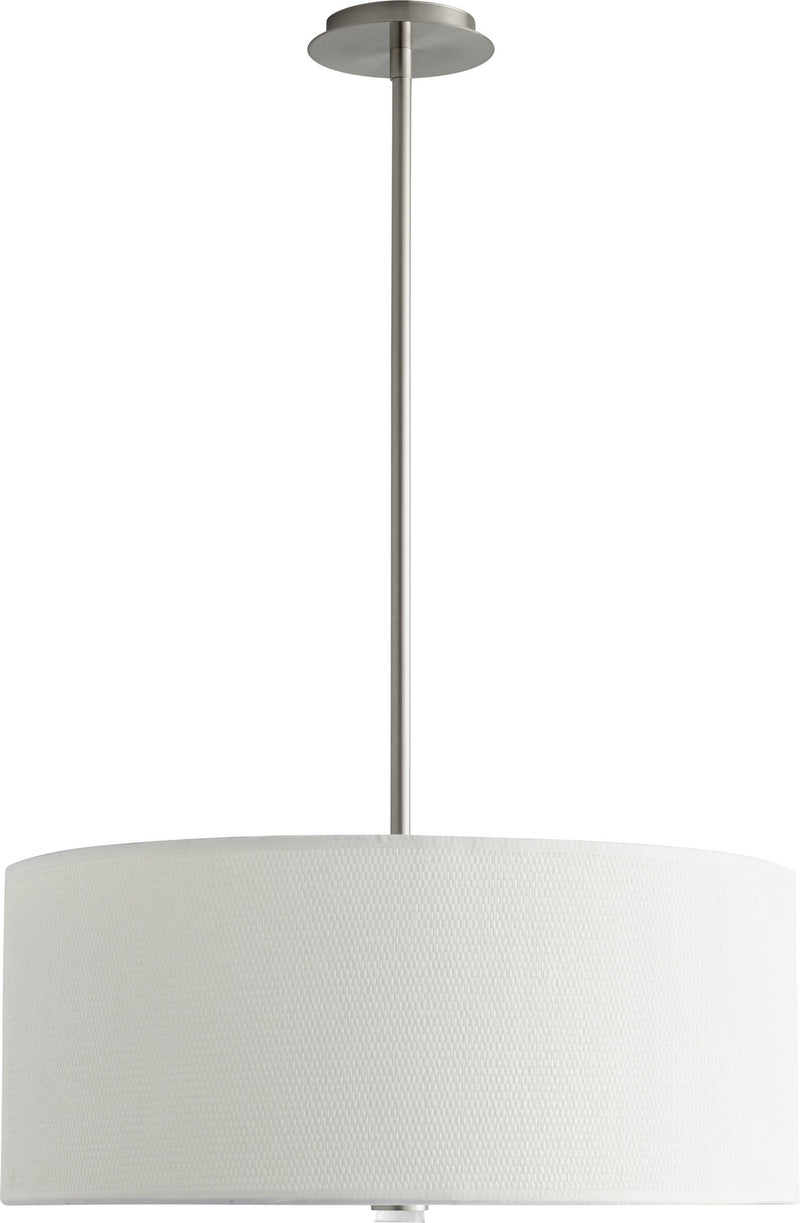 Quorum 3-639-24 LED Pendant, Satin Nickel|White Grass