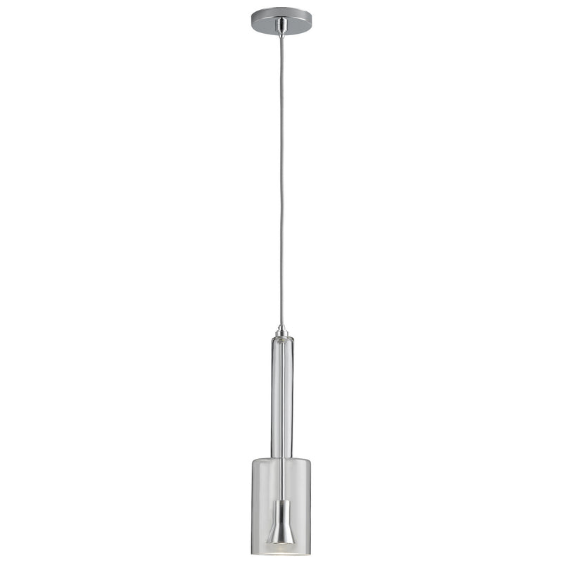 Quorum 3-656-14 LED Pendant, Polished Chrome|Clear Clear