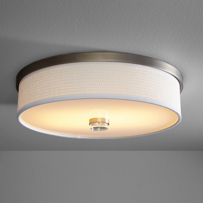 Oxygen 3-694-24 LED Ceiling Mount, Satin Nickel W/ White Grass