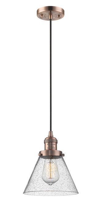 Innovations 201C-AC-G44 One Light Mini Pendant, Antique Copper