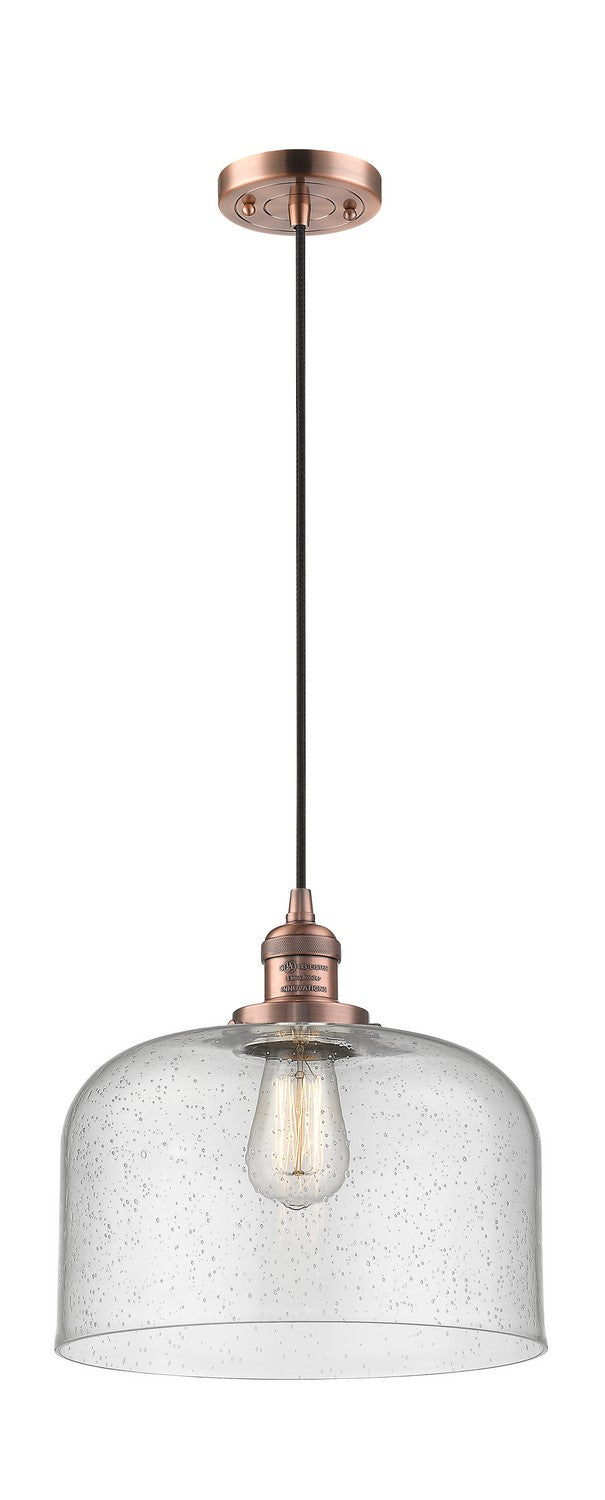 Innovations 201C-AC-G74-L One Light Mini Pendant, Antique Copper