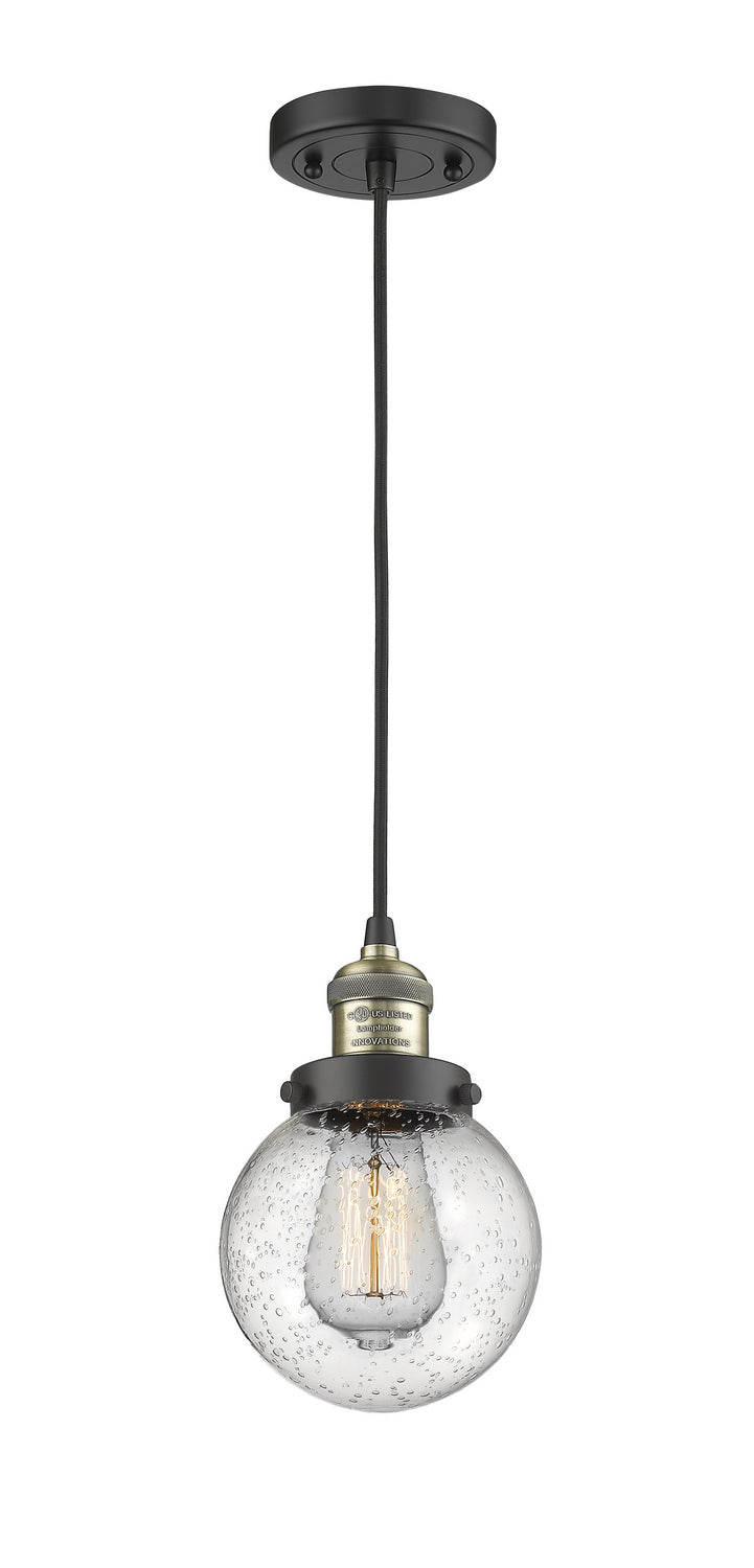 Innovations 201C-BAB-G204-6 One Light Mini Pendant, Black Antique Brass