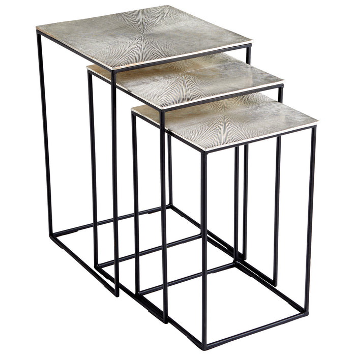 Cyan 09717 Nesting Tables, Raw Nickel And Black