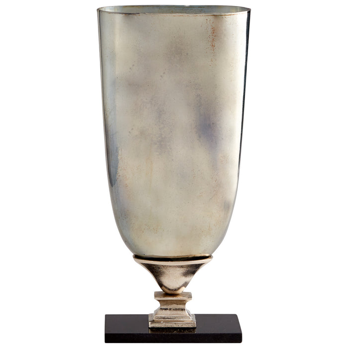 Cyan 09767 Vase, Nickel And Verdi Platinum Glass