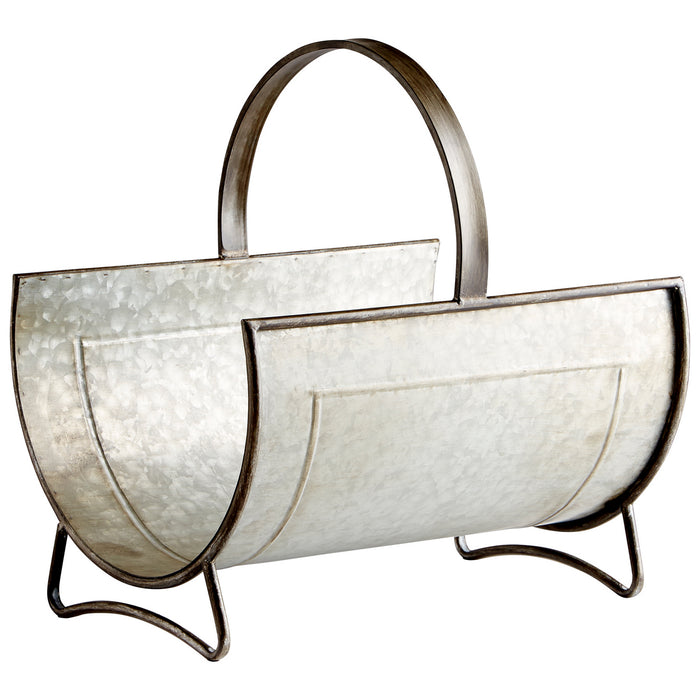 Cyan 09848 Magazine Rack, Galvanized Metal And Brown