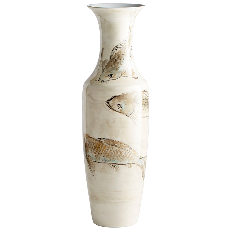 Cyan 09883 Vase, Tan And Ivory