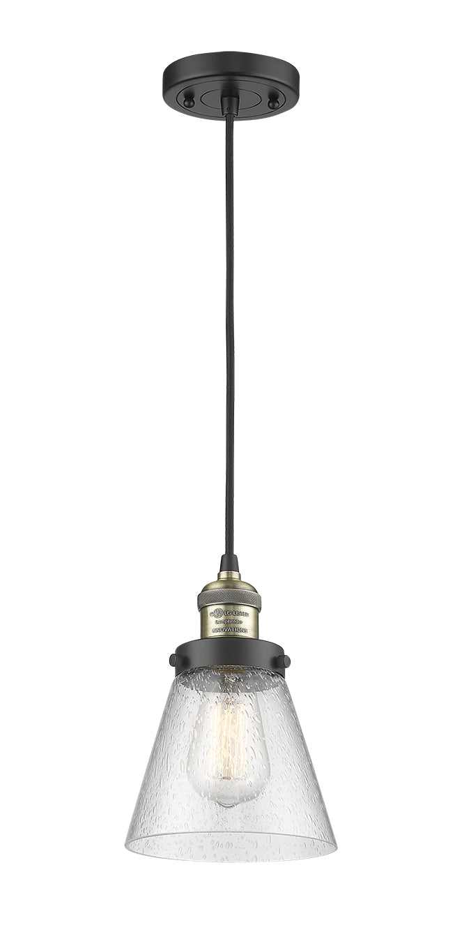 Innovations 201C-BAB-G44 One Light Mini Pendant, Black Antique Brass
