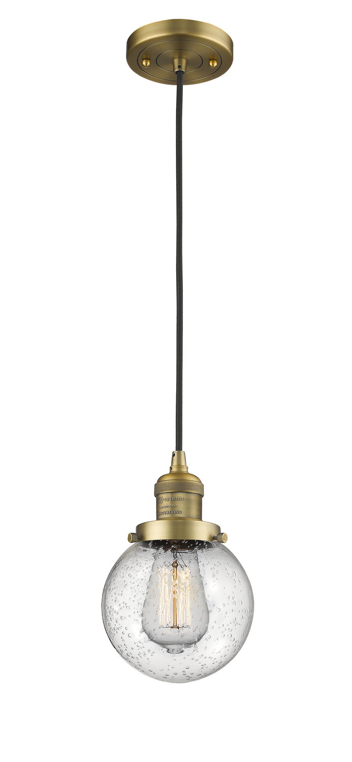 Innovations 201C-BB-G204-6-LED LED Mini Pendant, Brushed Brass