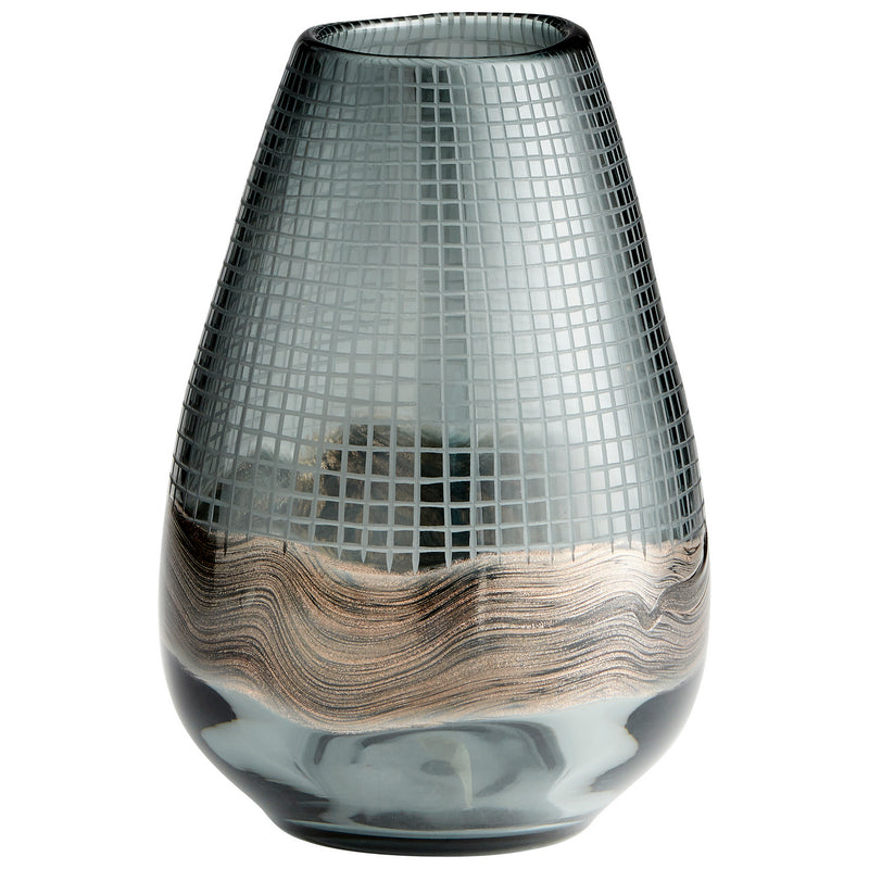 Cyan 09971 Vase, Clear And Glitter Gold