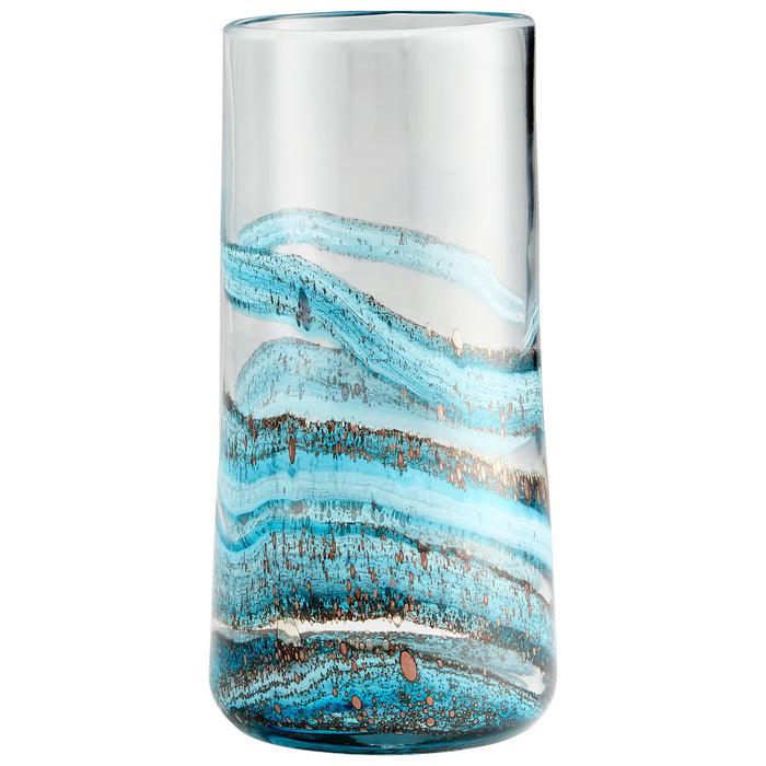 Cyan 09985 Vase, Blue//Gold Dust