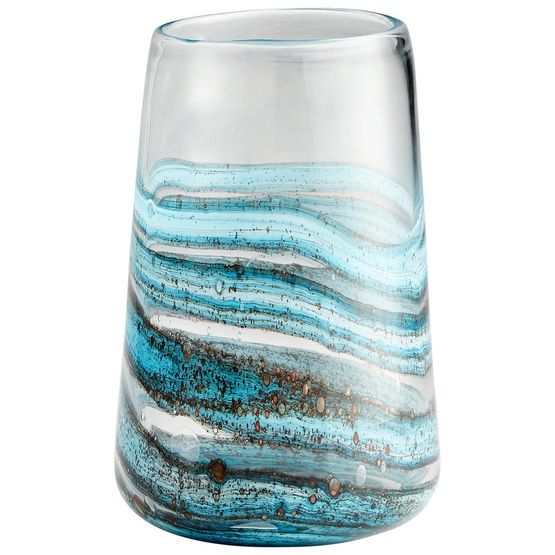 Cyan 09986 Vase, Blue//Gold Dust