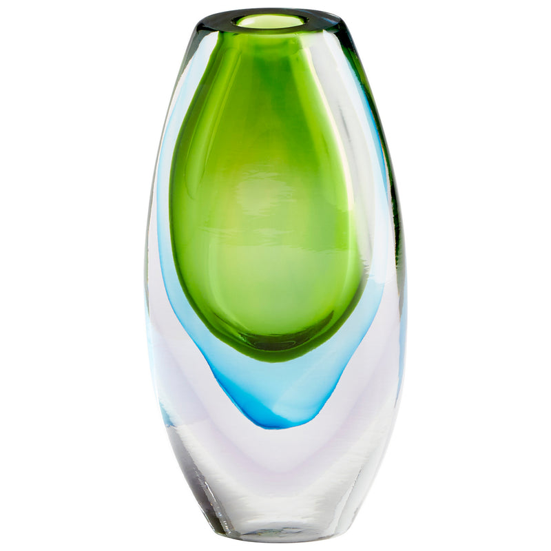 Cyan 10023 Vase, Blue And Green