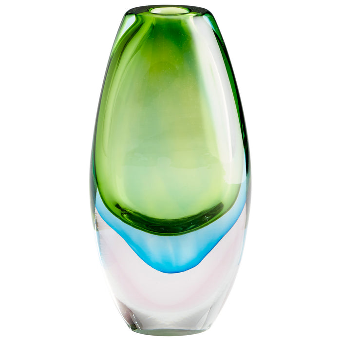 Cyan 10024 Vase, Blue And Green