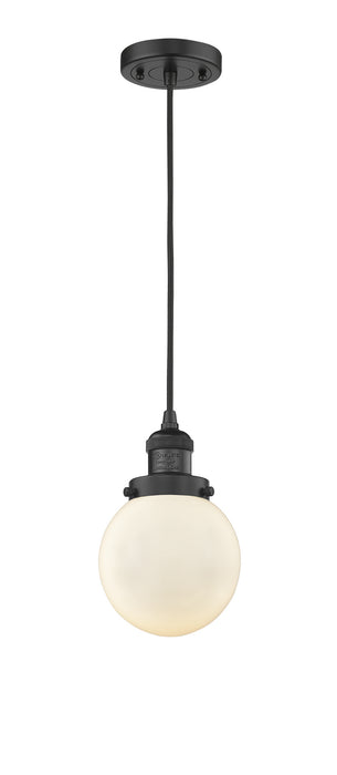 Innovations 201C-BK-G201-6 One Light Mini Pendant, Matte Black