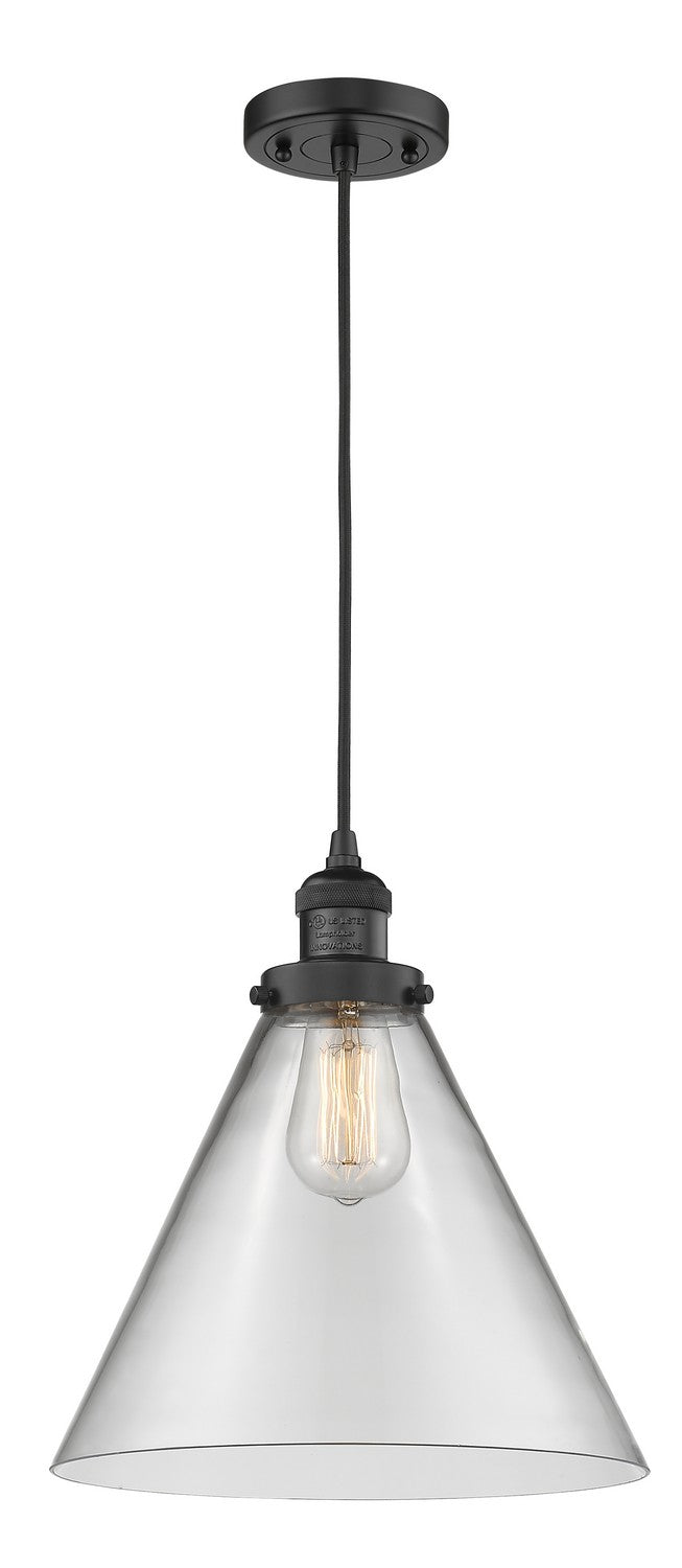 Innovations 201C-BK-G42-L One Light Mini Pendant, Matte Black