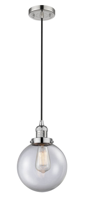 Innovations 201C-PN-G202-8 One Light Mini Pendant, Polished Nickel