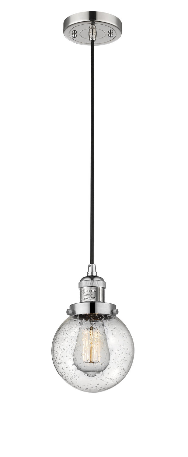Innovations 201C-PN-G204-6 One Light Mini Pendant, Polished Nickel
