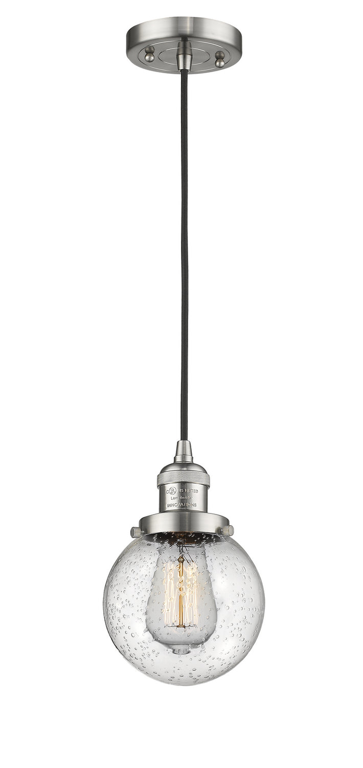 Innovations 201C-SN-G204-6 One Light Mini Pendant, Brushed Satin Nickel