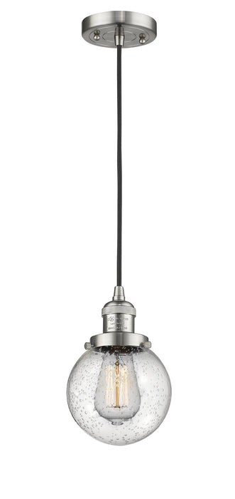 Innovations 201C-SN-G204-6 One Light Mini Pendant, Brushed Satin Nickel