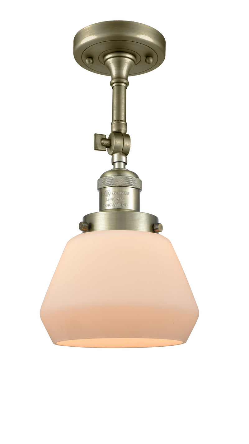 Innovations 201F-AB-G171 One Light Semi-Flush Mount, Antique Brass