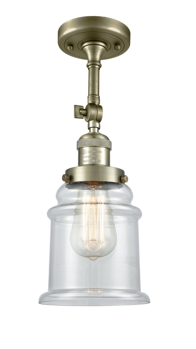 Innovations 201F-AB-G182 One Light Semi-Flush Mount, Antique Brass