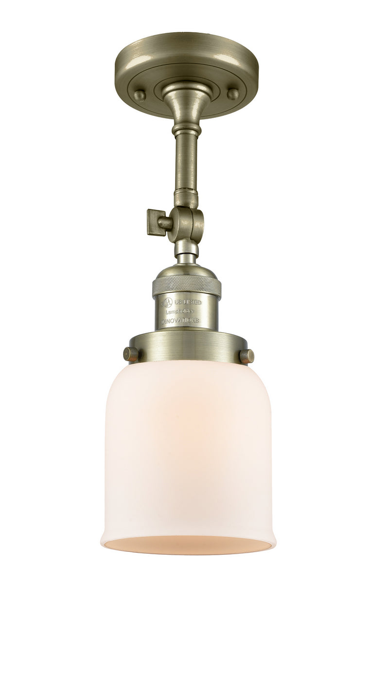 Innovations 201F-AB-G51 One Light Semi-Flush Mount, Antique Brass