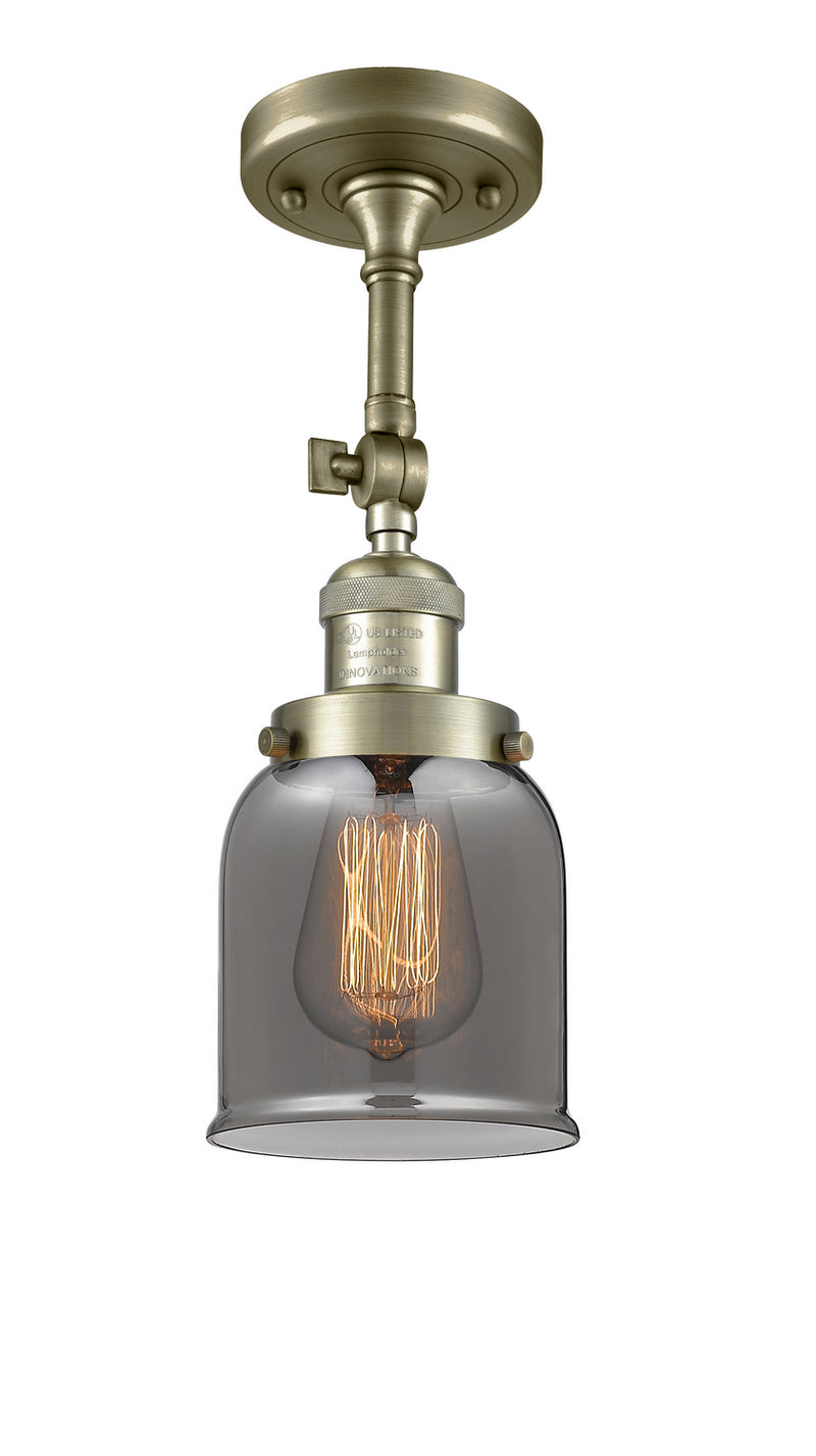Innovations 201F-AB-G53 One Light Semi-Flush Mount, Antique Brass