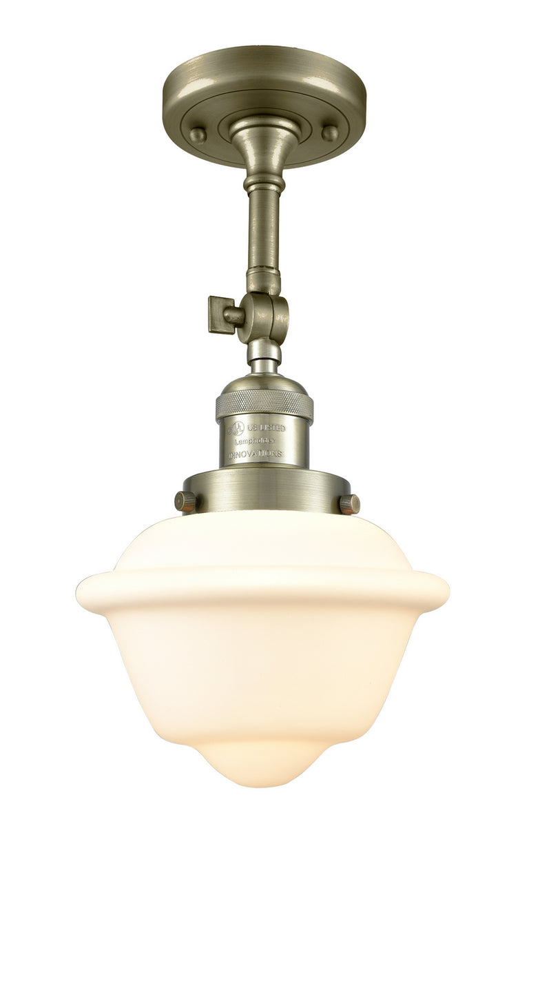Innovations 201F-AB-G531 One Light Semi-Flush Mount, Antique Brass
