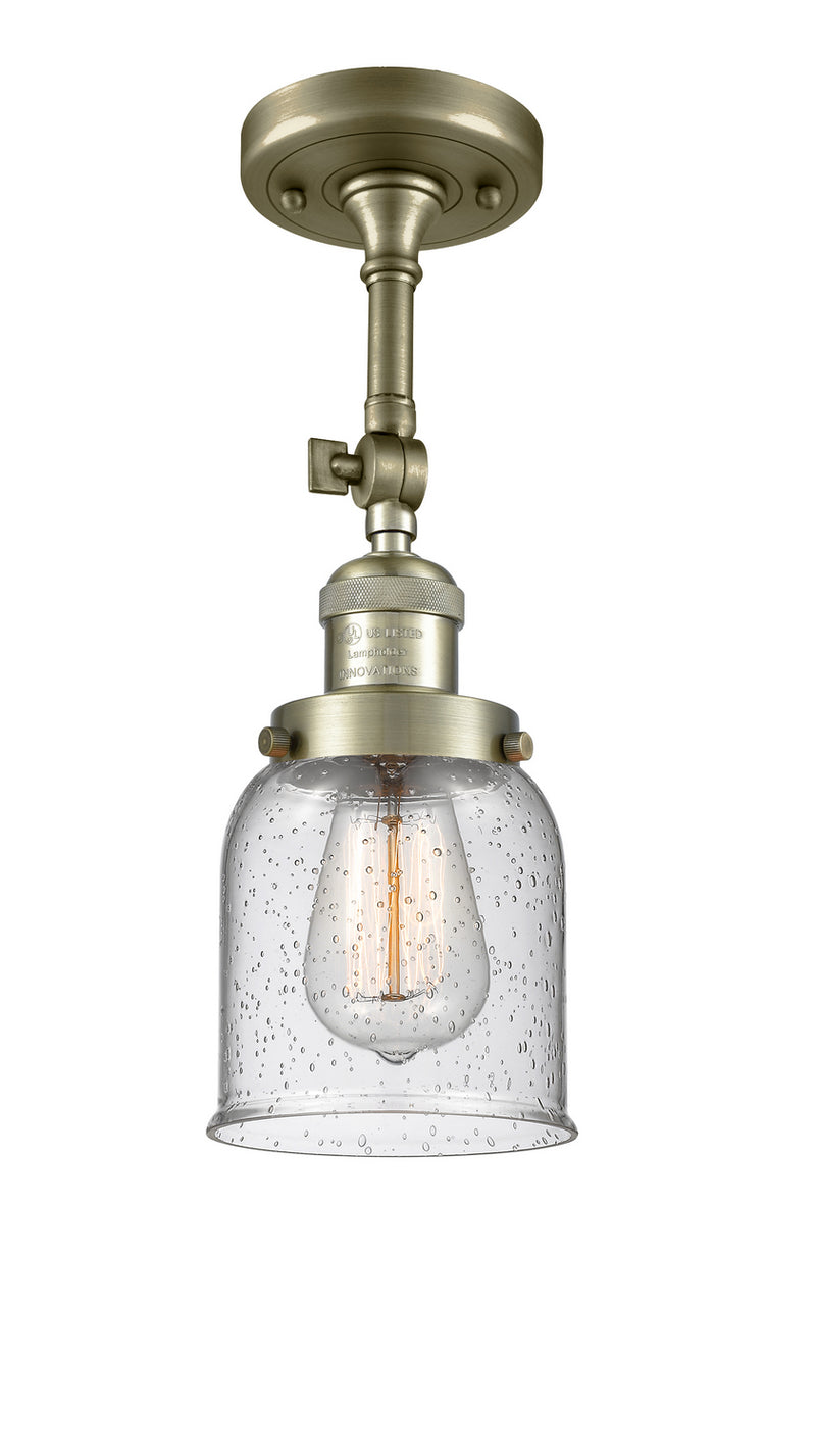 Innovations 201F-AB-G54 One Light Semi-Flush Mount, Antique Brass