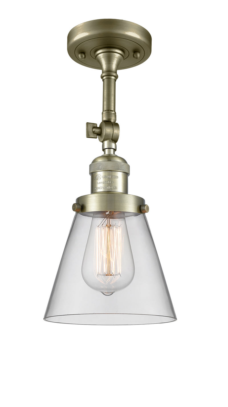 Innovations 201F-AB-G62 One Light Semi-Flush Mount, Antique Brass
