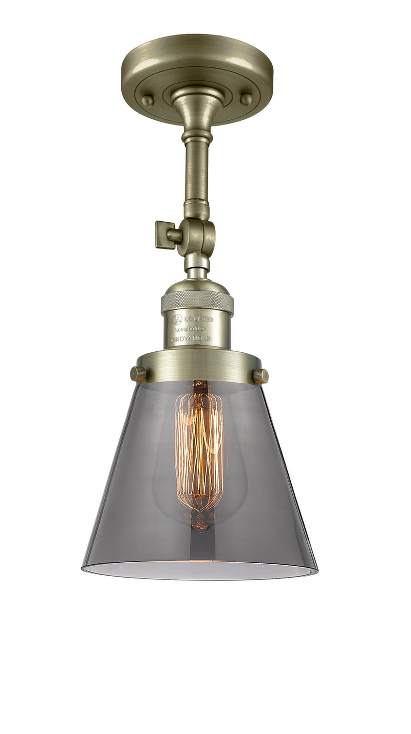 Innovations 201F-AB-G63 One Light Semi-Flush Mount, Antique Brass