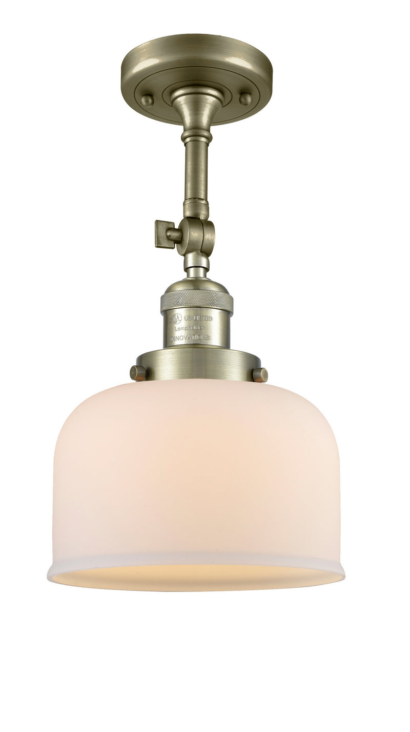 Innovations 201F-AB-G71 One Light Semi-Flush Mount, Antique Brass