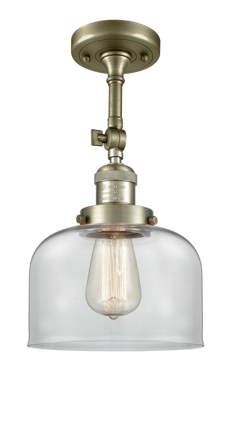 Innovations 201F-AB-G72 One Light Semi-Flush Mount, Antique Brass