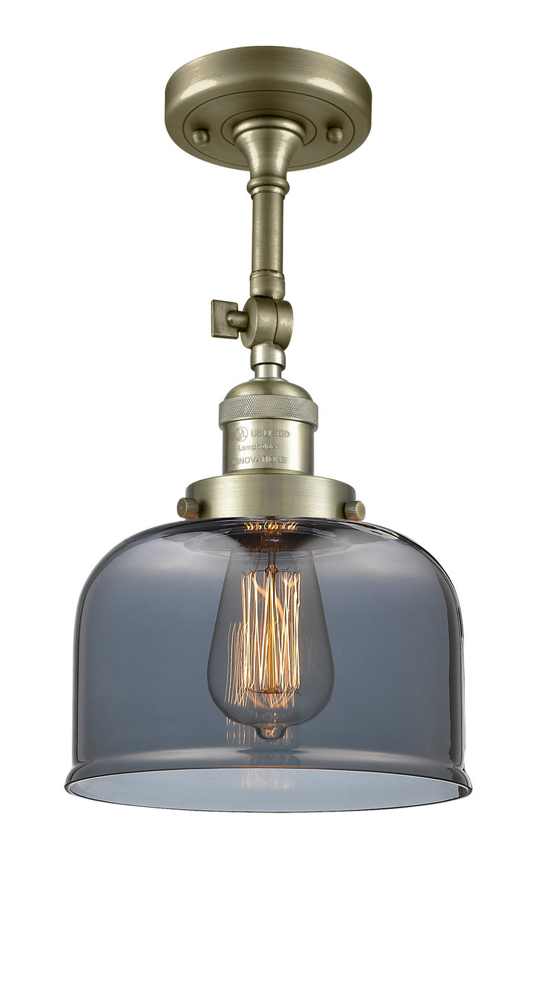 Innovations 201F-AB-G73 One Light Semi-Flush Mount, Antique Brass