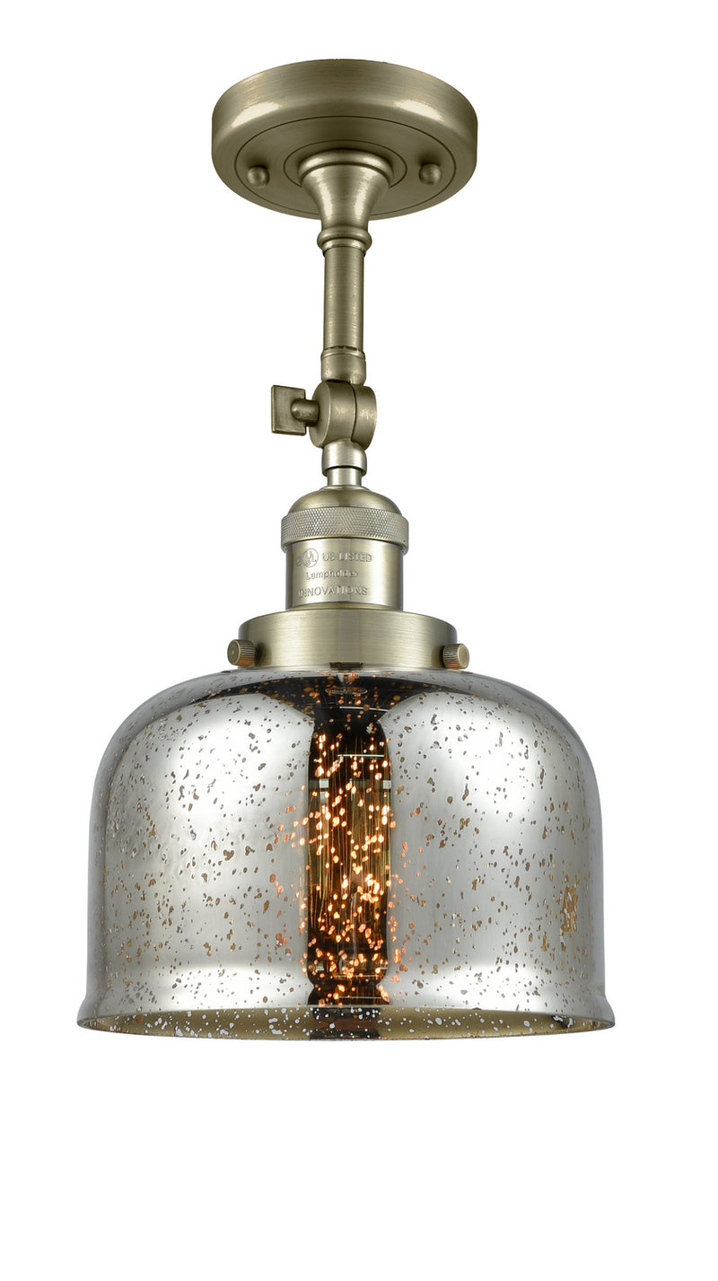 Innovations 201F-AB-G78 One Light Semi-Flush Mount, Antique Brass