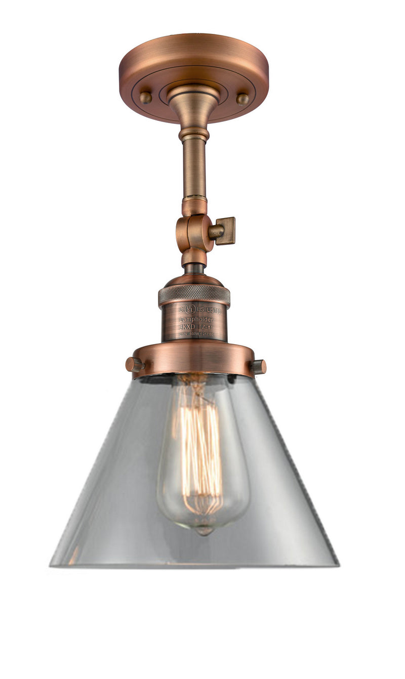Innovations 201F-AC-G42-LED LED Semi-Flush Mount, Antique Copper