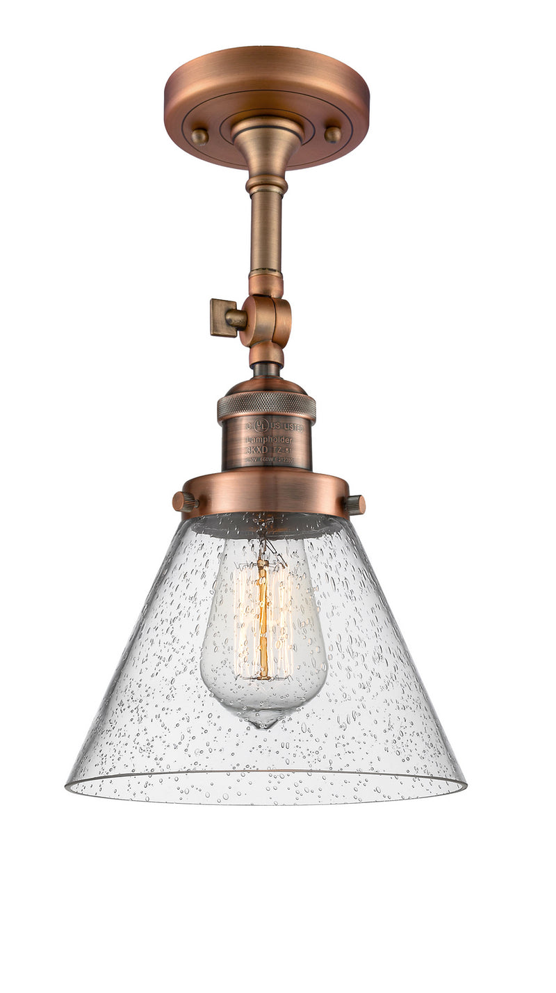 Innovations 201F-AC-G44-LED LED Semi-Flush Mount, Antique Copper