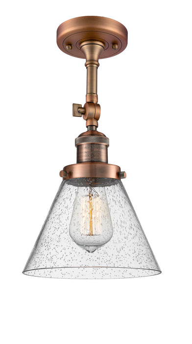 Innovations 201F-AC-G44-LED LED Semi-Flush Mount, Antique Copper